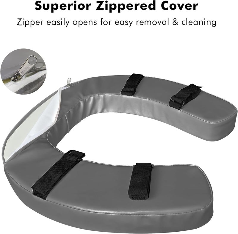 Deftyolo Toilet Seat Cushion with 2-inch High-Density Foam,Toilet Seat Riser-Suitable for Standard,Elongated Toilet Seats Commode Chairs Raised Toilet Seats(Grey) - Image 5